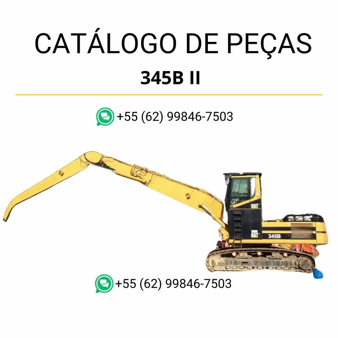 Catálogo de peças Caterpillar 345B II MH em PDF com ilustrações técnicas detalhadas e lista completa de componentes originais.