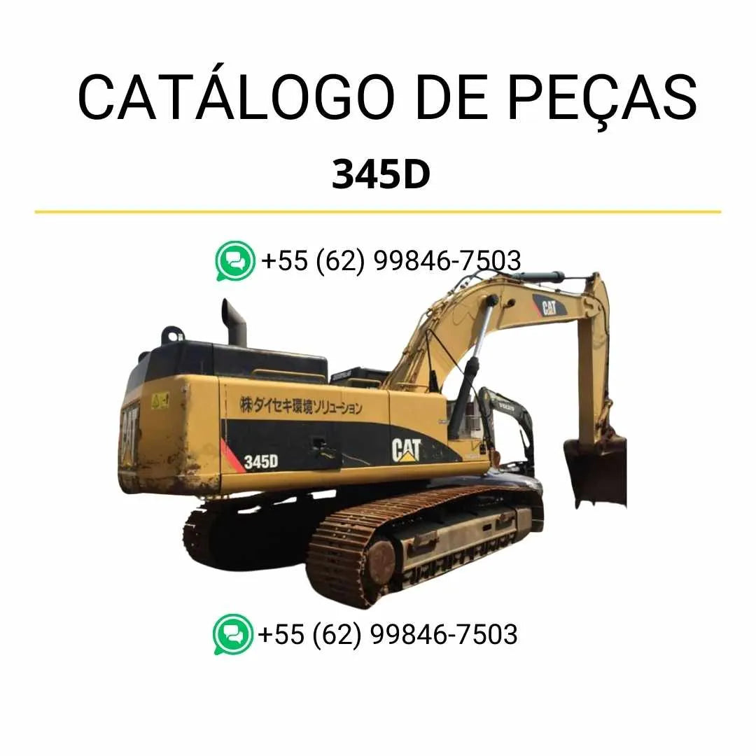 Catálogo de peças Caterpillar 345D Mobile Hyd Power escavadeira em PDF com ilustrações detalhadas e identificação completa dos componentes originais.
