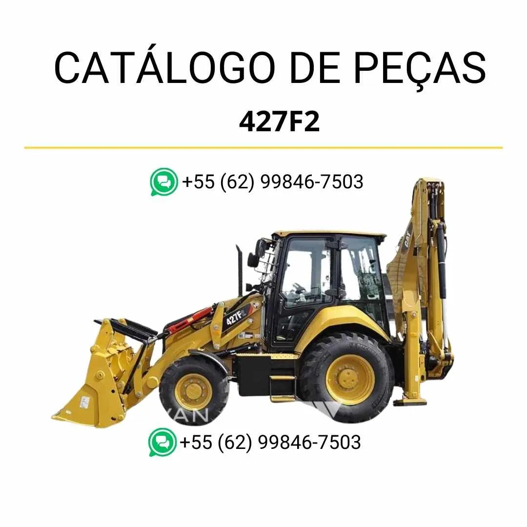 Catálogo de peças Caterpillar 427F2 em PDF com diagramas técnicos, códigos originais e ilustrações completas da retroescavadeira.