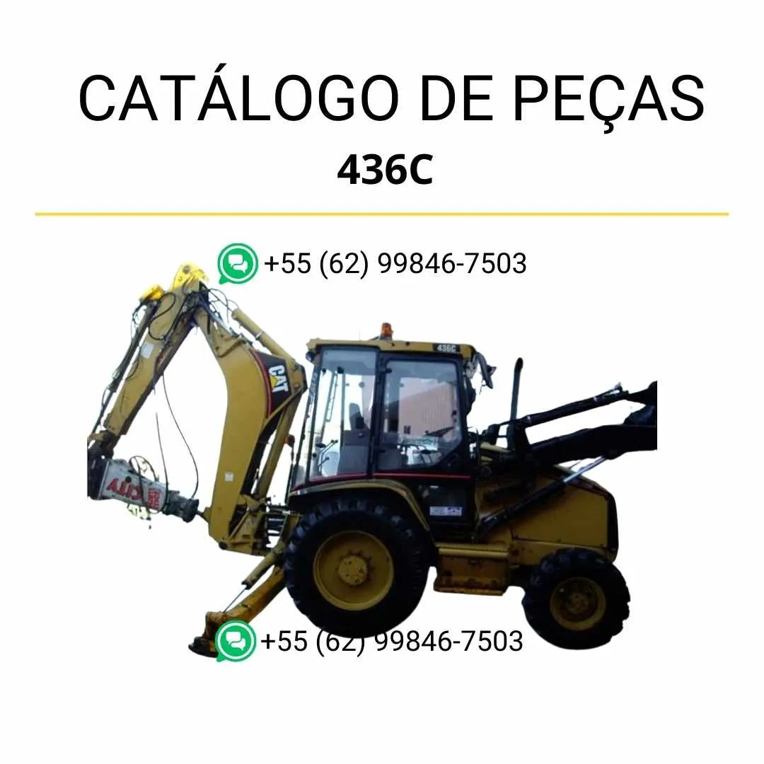 Catálogo de peças Caterpillar 436C em PDF com ilustrações técnicas detalhadas e lista completa dos componentes originais da retroescavadeira.