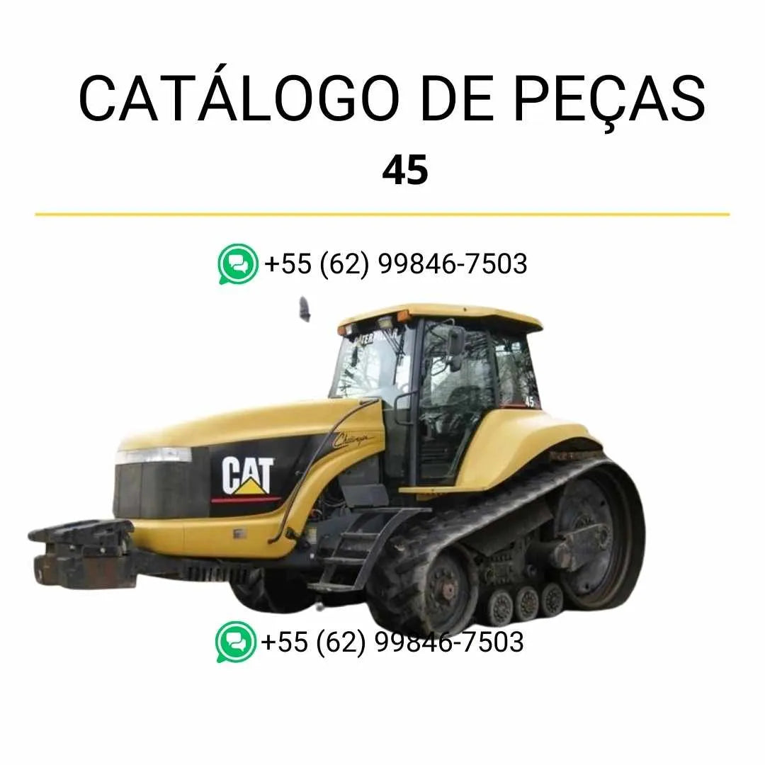Catálogo de peças Caterpillar 45 Challenger em PDF com ilustrações técnicas completas e lista detalhada dos componentes originais do trator agrícola.