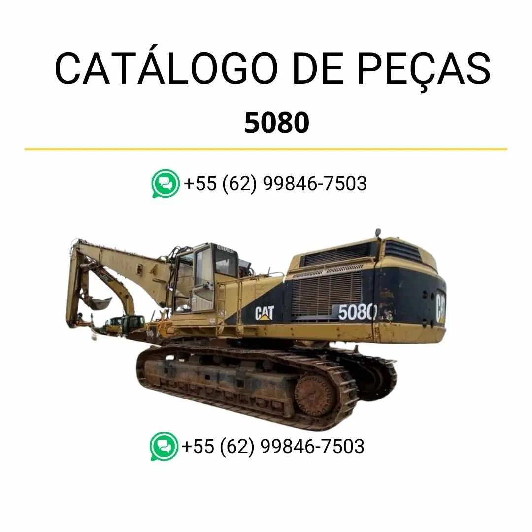 Catálogo de peças Caterpillar 5080 escavadeira em PDF com ilustrações técnicas completas e lista detalhada de componentes originais.