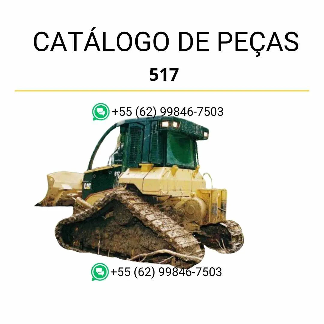 Catálogo de peças Caterpillar 517 Track Skidder em PDF com ilustrações técnicas detalhadas e lista completa de componentes originais para reposição.