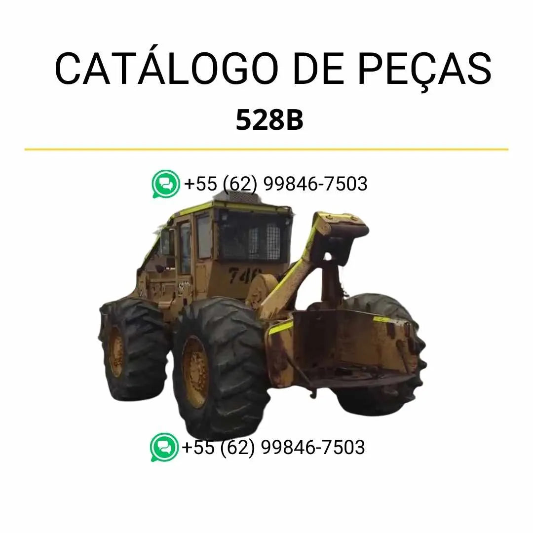 Catálogo de peças Caterpillar 528B Wheel Skidder em PDF com diagramas detalhados e referências completas de componentes originais.