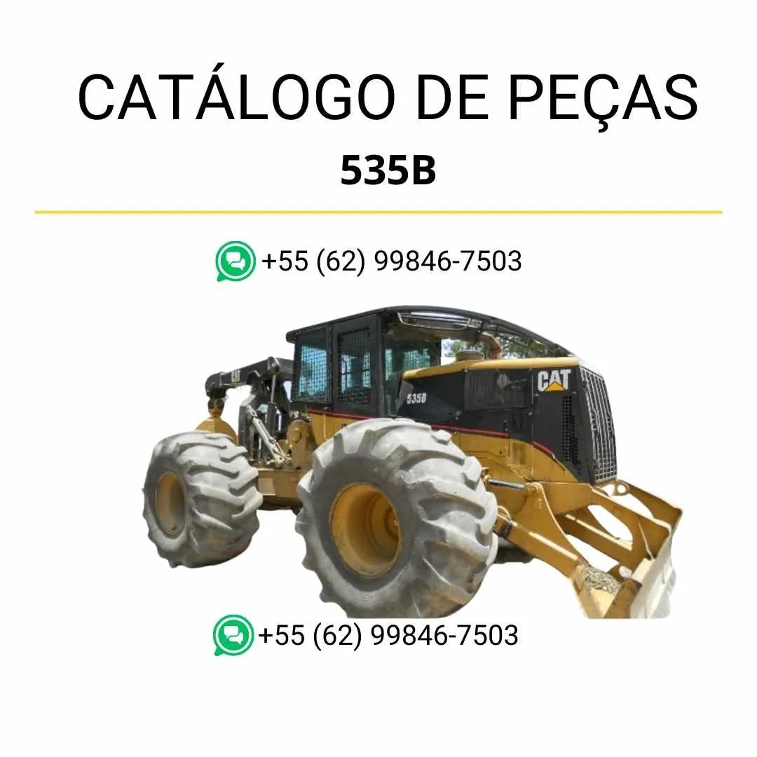 Catálogo de peças Caterpillar 535B Wheel Skidder em PDF com diagramas técnicos e lista detalhada de componentes originais para manutenção.