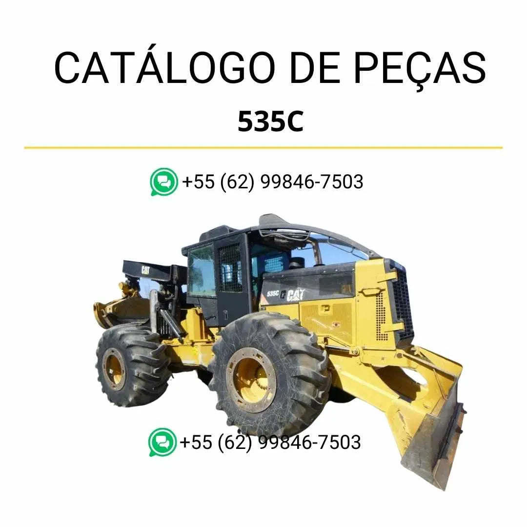 Catálogo de peças Caterpillar 535C Wheel Skidder em PDF com ilustrações técnicas detalhadas e lista completa de componentes originais.