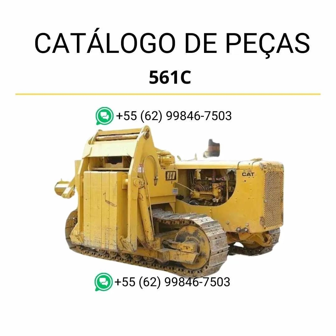 Catálogo de peças Caterpillar 561C em PDF com diagramas ilustrados e lista detalhada de componentes originais do assentador de tubos.