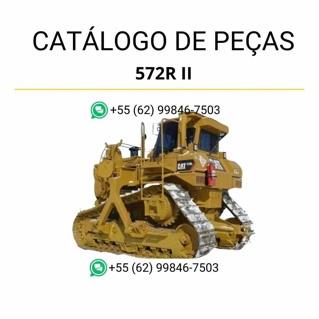 Catálogo de peças Caterpillar 572R II em PDF com diagramas ilustrados e lista completa de componentes originais do assentador de tubos.