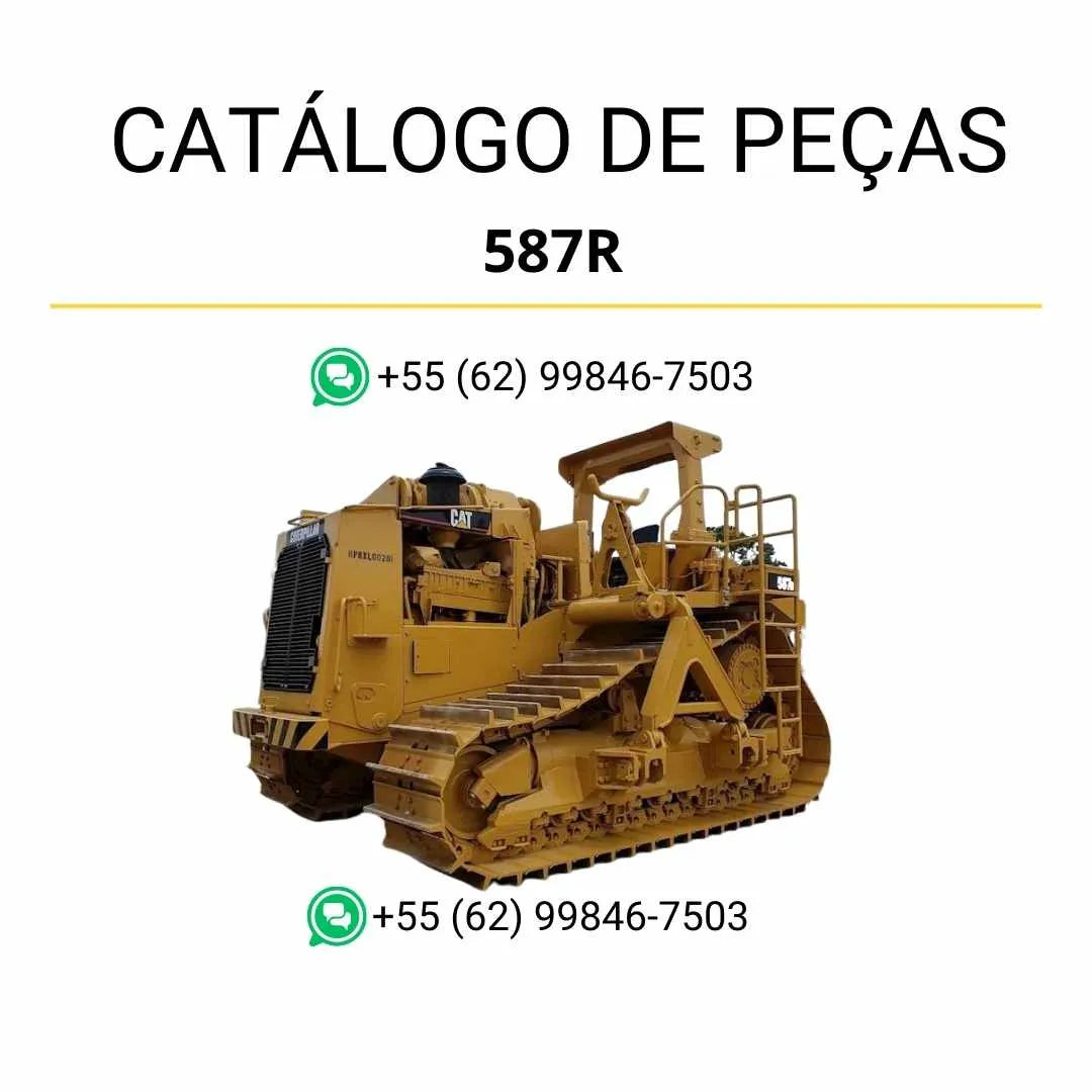 Catálogo de peças Caterpillar 587R em PDF com ilustrações técnicas detalhadas e lista completa de componentes originais do assentador de tubos.
