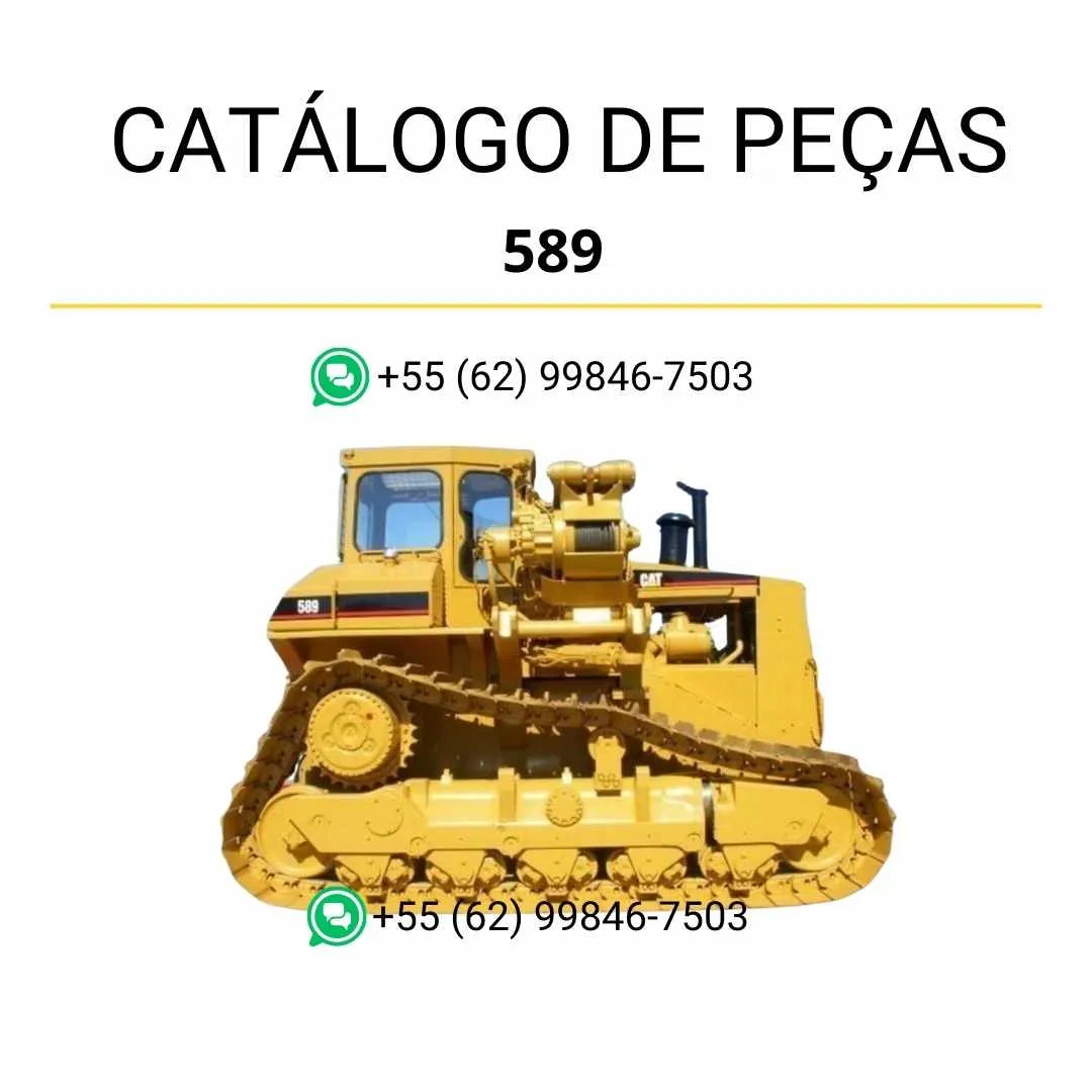 Catálogo de peças Caterpillar 589 em PDF com ilustrações técnicas detalhadas e lista completa de componentes originais do assentador de tubos.