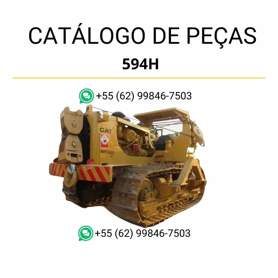 Catálogo de peças Caterpillar 594H em PDF com diagramas ilustrados e lista detalhada de componentes originais do assentador de tubos.