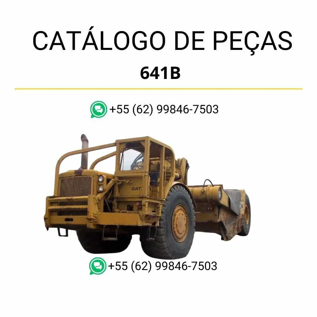 Catálogo de peças Caterpillar 641B em PDF com ilustrações técnicas detalhadas do trator de rodas e lista completa de componentes originais.