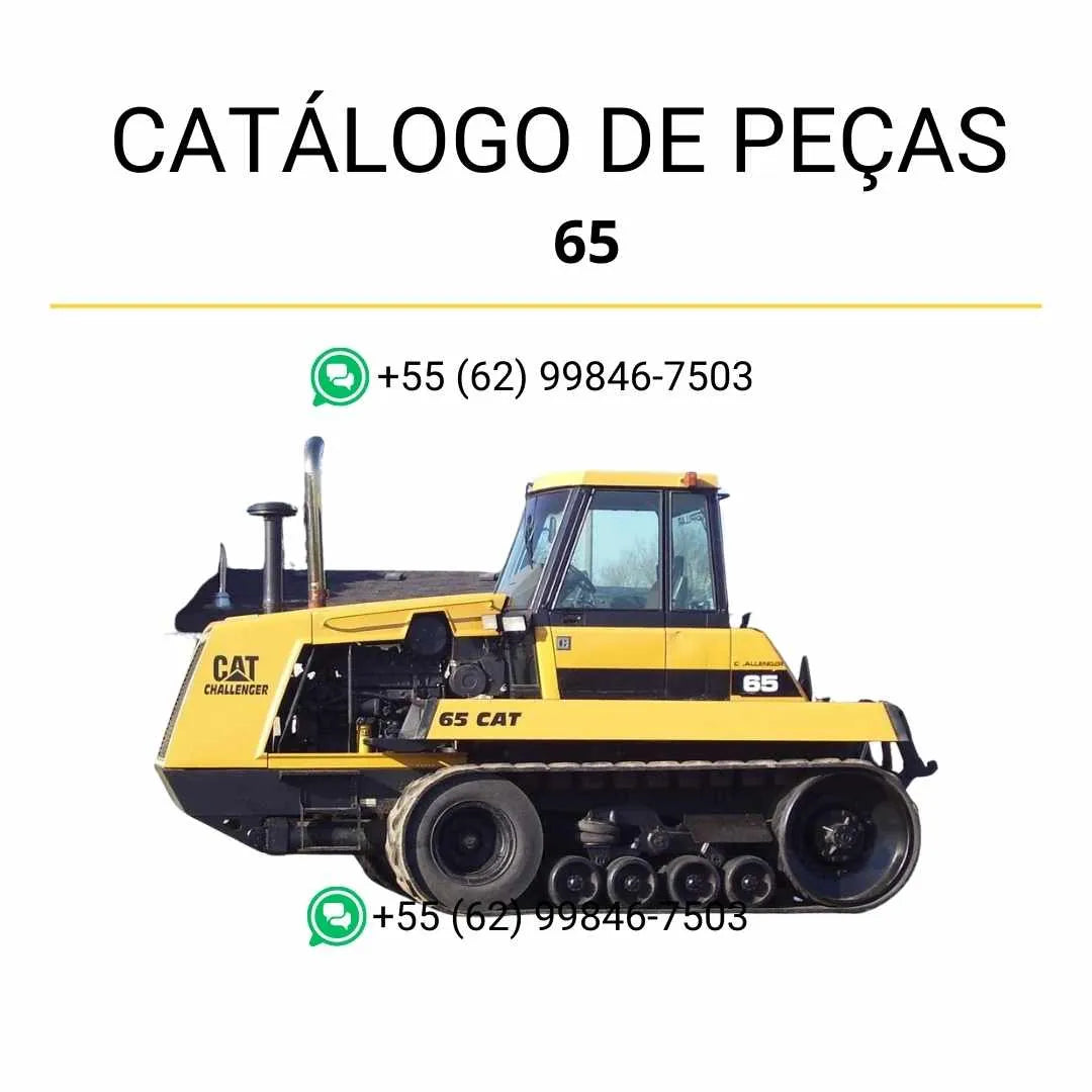 Catálogo de peças Caterpillar 65 Challenger em PDF com ilustrações técnicas detalhadas e lista completa dos componentes originais do trator agrícola.