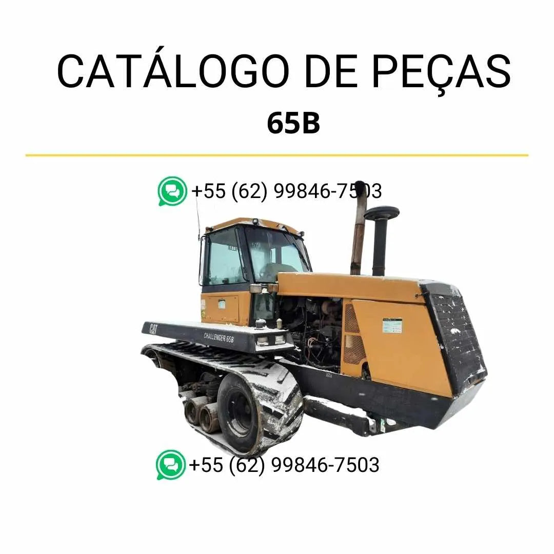 Catálogo de peças Caterpillar 65B Challenger em PDF com diagramas ilustrados e lista completa de componentes originais do trator agrícola Challenger.