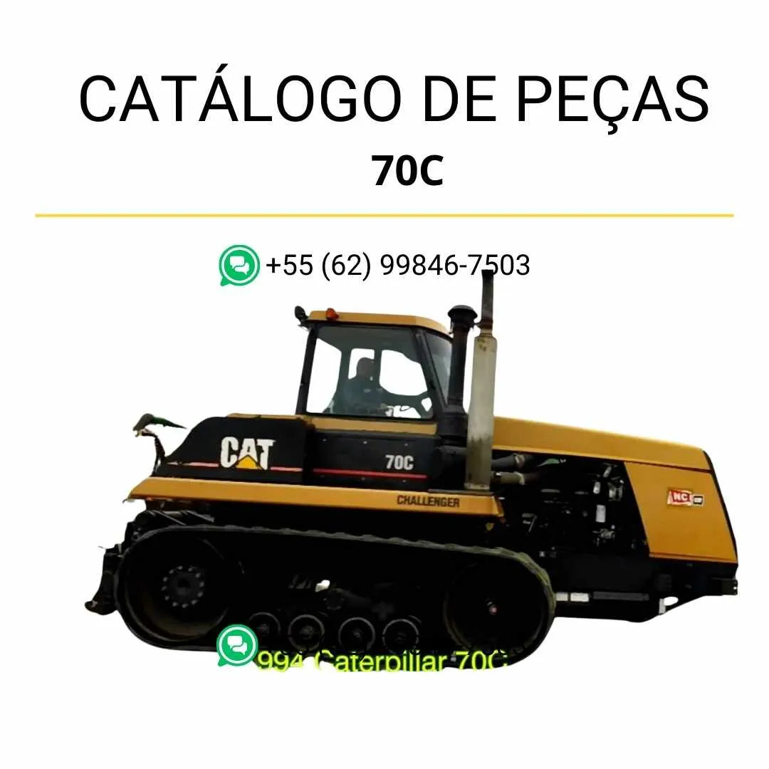 Catálogo de peças Caterpillar 70C Challenger em PDF com ilustrações técnicas detalhadas e lista completa dos componentes originais do trator agrícola.