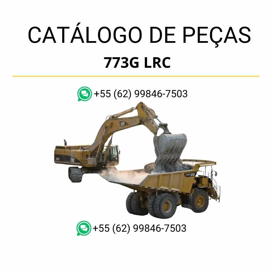 Catálogo de peças Caterpillar 773G LRC em PDF com ilustrações técnicas completas e lista detalhada dos componentes originais do caminhão basculante.