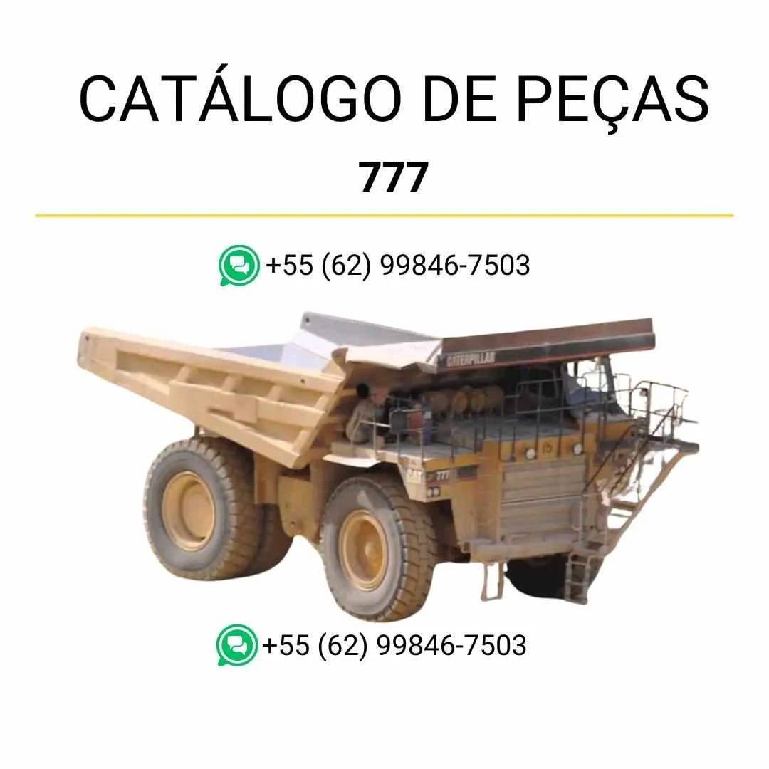 Catálogo de peças Caterpillar 777 em PDF com diagramas técnicos detalhados e lista completa dos componentes originais do caminhão basculante.