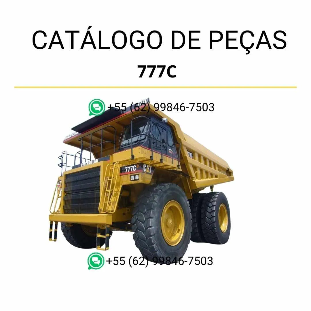 Catálogo de peças Caterpillar 777C em PDF com diagramas técnicos e lista completa dos componentes originais do caminhão basculante.