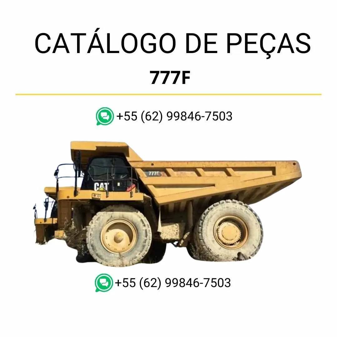 Catálogo de peças Caterpillar 777F em PDF com diagramas técnicos detalhados e lista completa dos componentes originais do caminhão basculante.