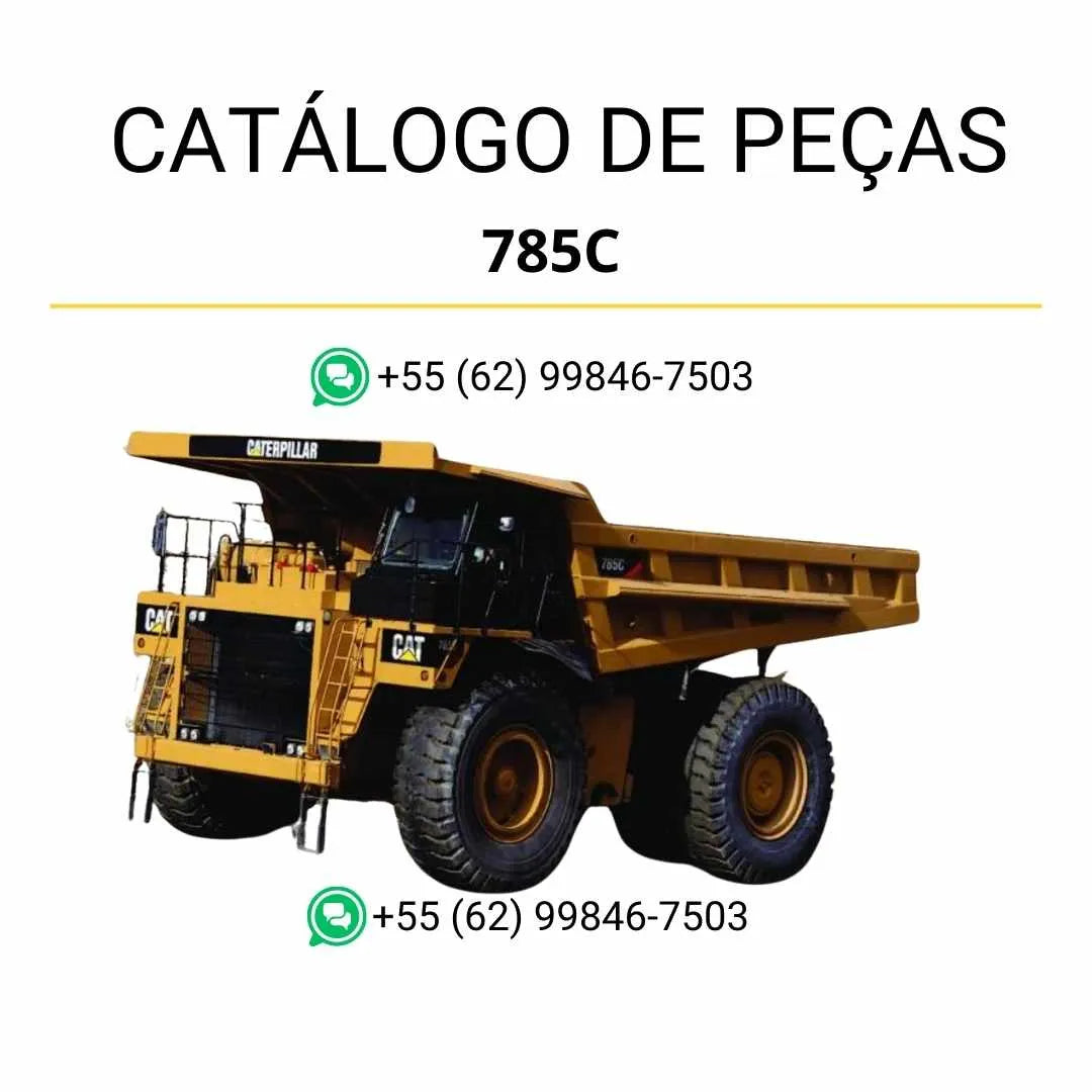 Catálogo de peças Caterpillar 785C em PDF com diagramas técnicos detalhados e identificação completa dos componentes originais do caminhão basculante.