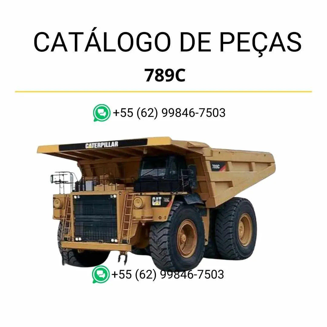 Catálogo de peças Caterpillar 789C em PDF com ilustrações detalhadas e lista completa dos componentes originais do caminhão basculante.