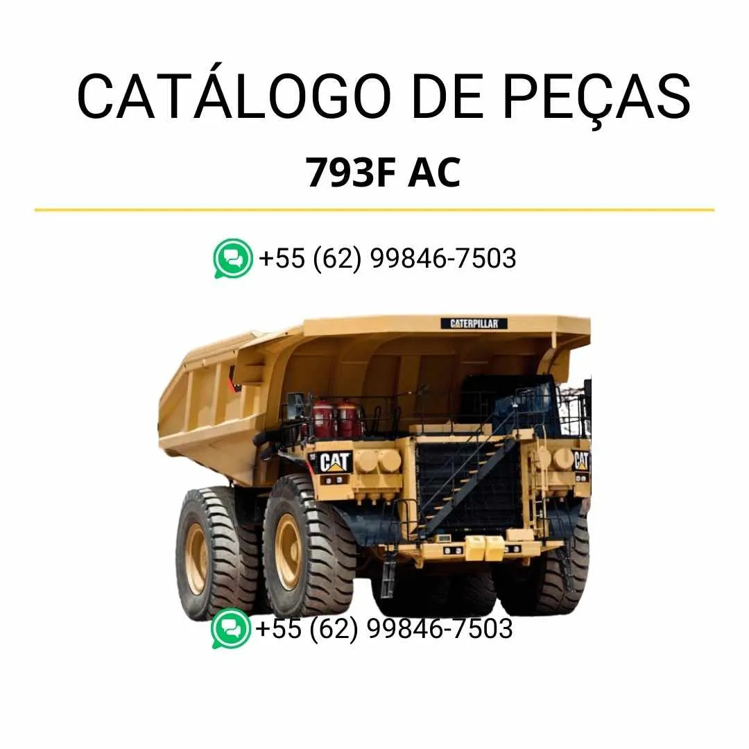 Catálogo de peças Caterpillar 793F AC em PDF com ilustrações técnicas e lista completa dos componentes originais do caminhão basculante.