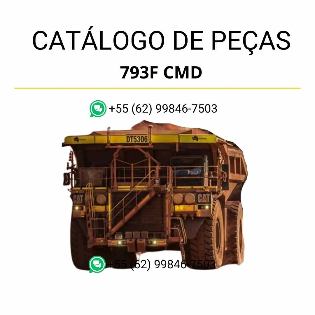 Catálogo de peças Caterpillar 793F CMD em PDF com diagramas técnicos completos e lista detalhada dos componentes originais do caminhão basculante.