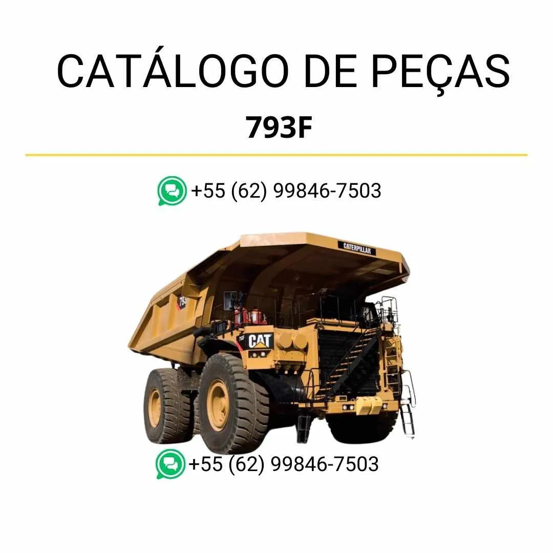 Catálogo de peças Caterpillar 793F em PDF com diagramas técnicos detalhados e identificação completa dos componentes originais do caminhão basculante.