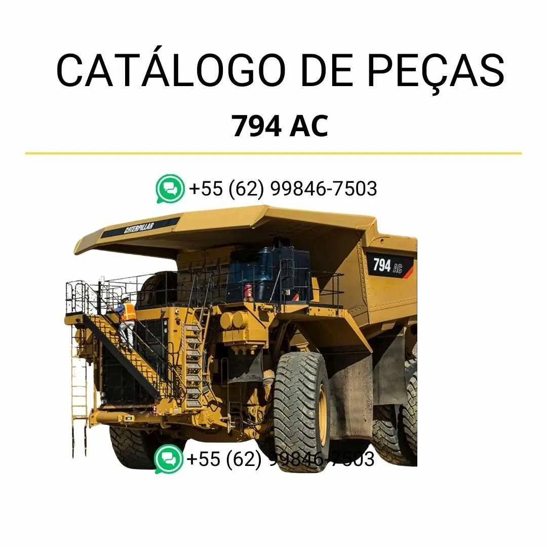 Catálogo de peças Caterpillar 794 AC em PDF com diagramas detalhados e identificação completa dos componentes originais do caminhão basculante.
