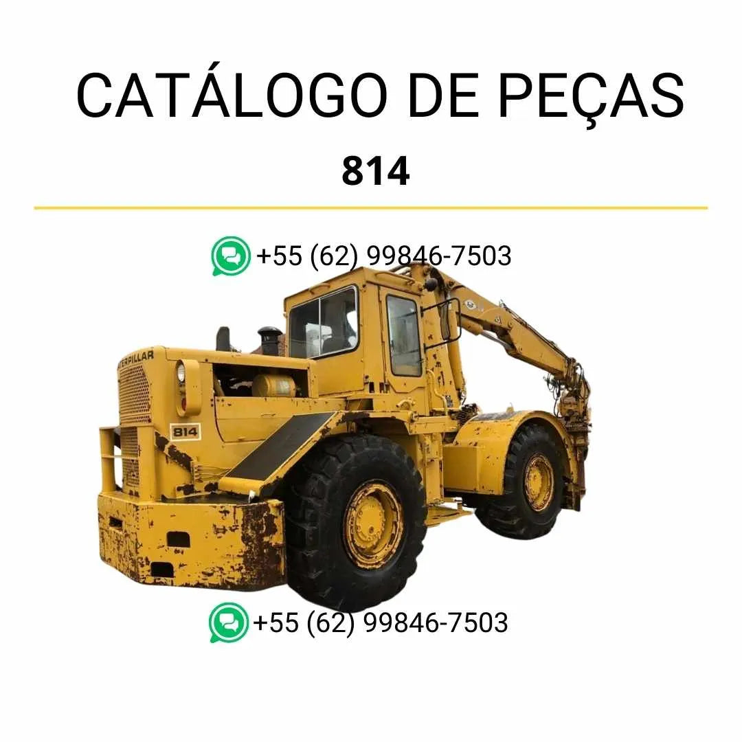 Catálogo de peças Caterpillar 814 em PDF com ilustrações técnicas detalhadas e relação completa de componentes originais para reposição.