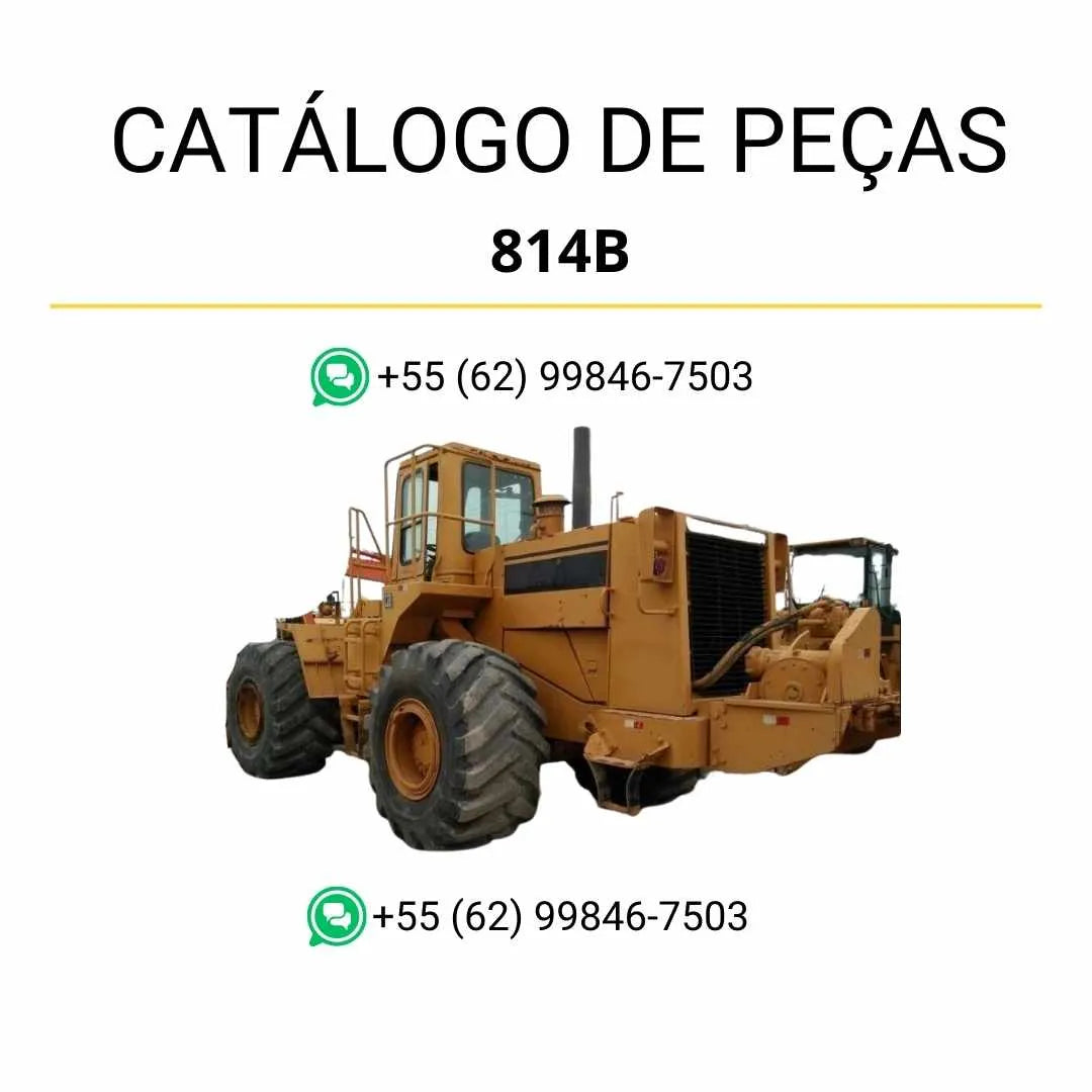 Catálogo de peças Caterpillar 814B em PDF com diagramas técnicos e lista completa de componentes originais para manutenção detalhada.
