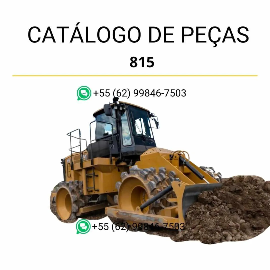 Catálogo de peças Caterpillar 815 em PDF com diagramas detalhados e lista completa de componentes do compactador de solo.