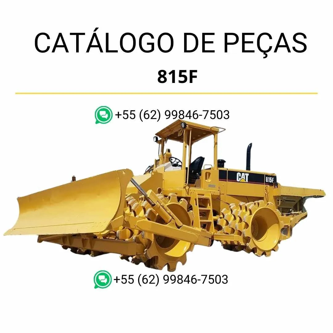 Catálogo de peças Caterpillar 815F em PDF com lista completa de componentes e ilustrações técnicas do compactador de solo.