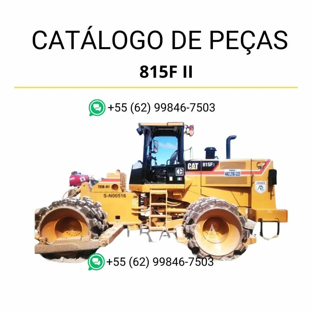 Catálogo de peças Caterpillar 815F II em PDF com ilustrações técnicas detalhadas do compactador de solo.