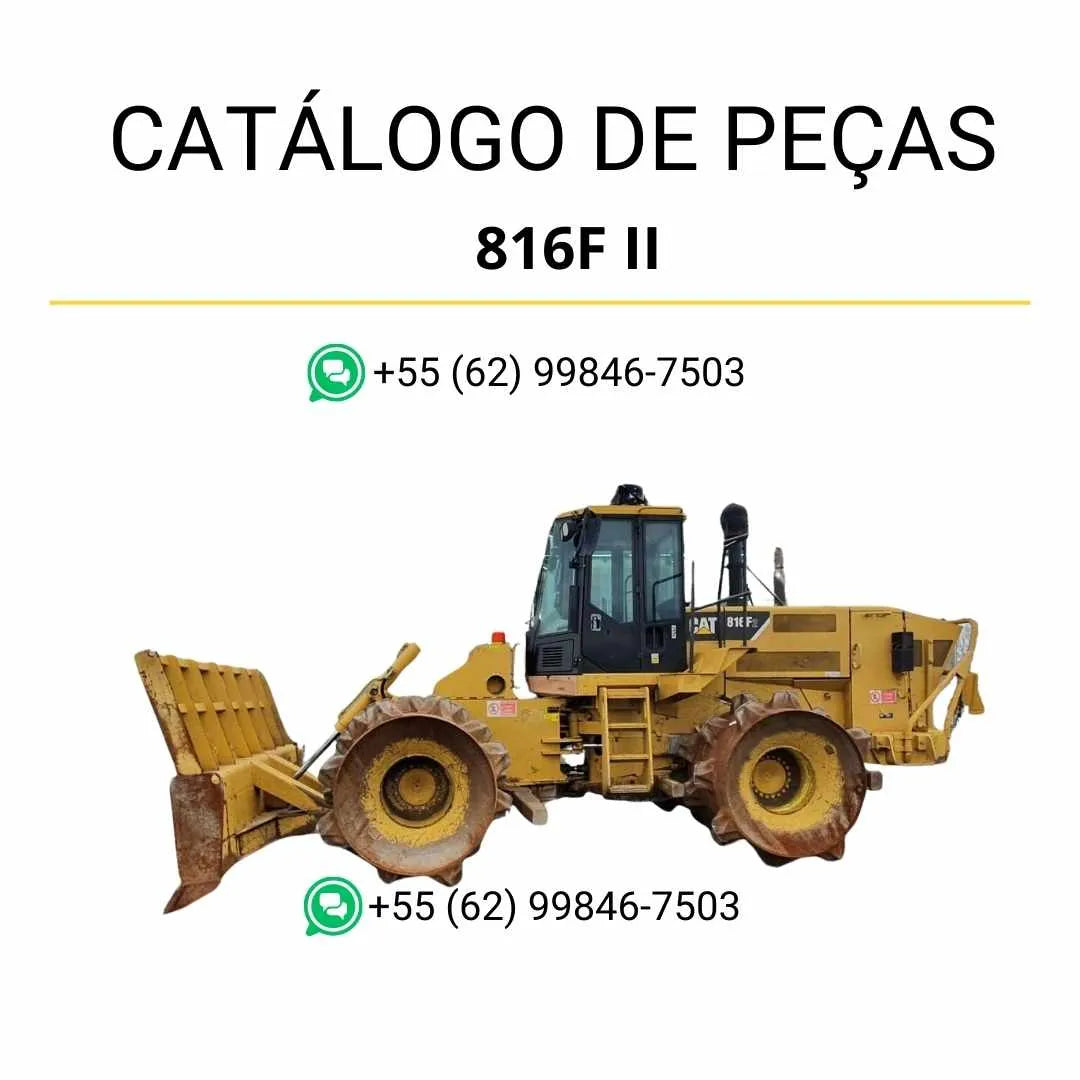 Catálogo de peças Caterpillar 816F II em PDF com diagramas técnicos e identificação completa dos componentes do compactador de aterro.