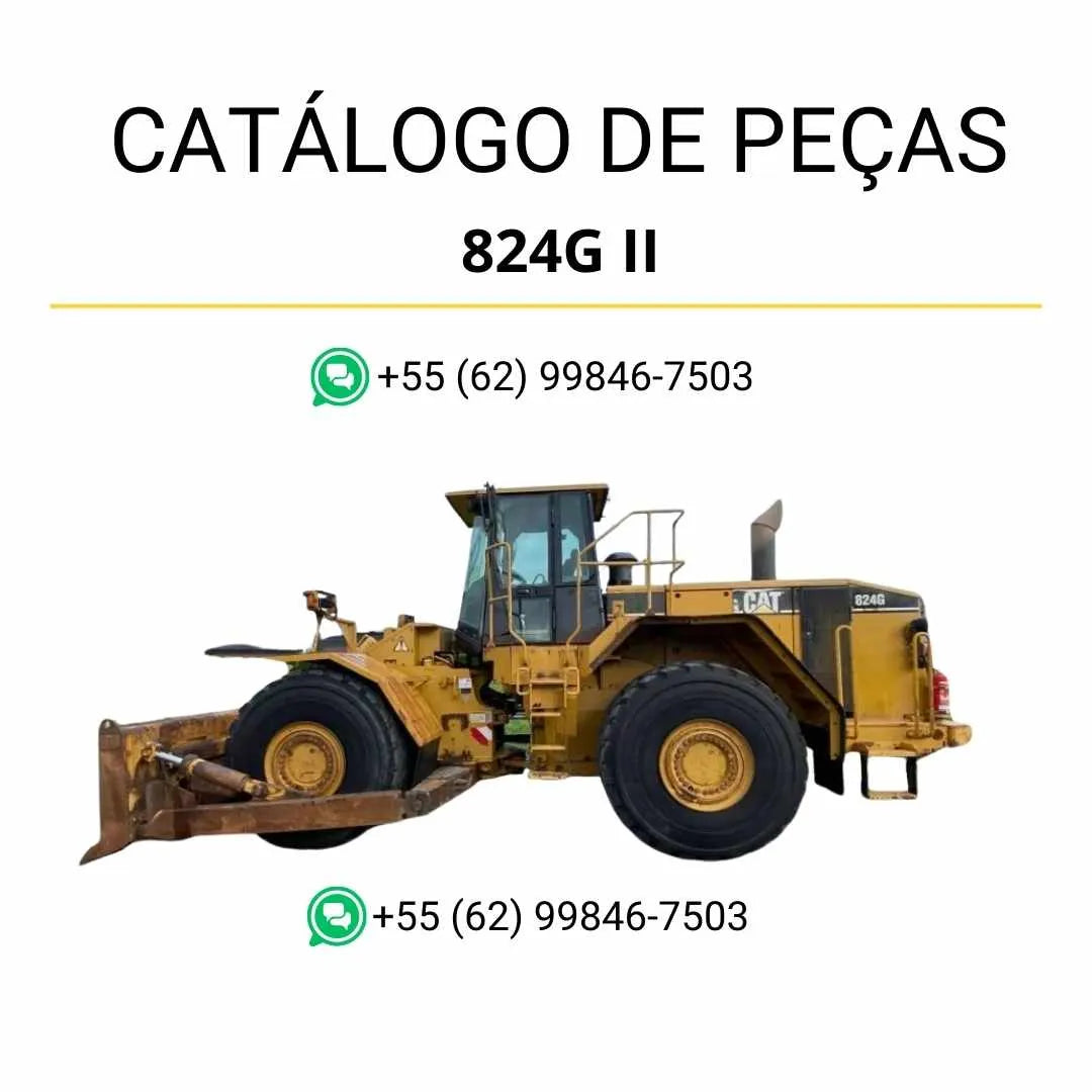 Catálogo de peças Caterpillar 824G II em PDF com diagramas técnicos e relação completa de componentes originais para manutenção eficiente.