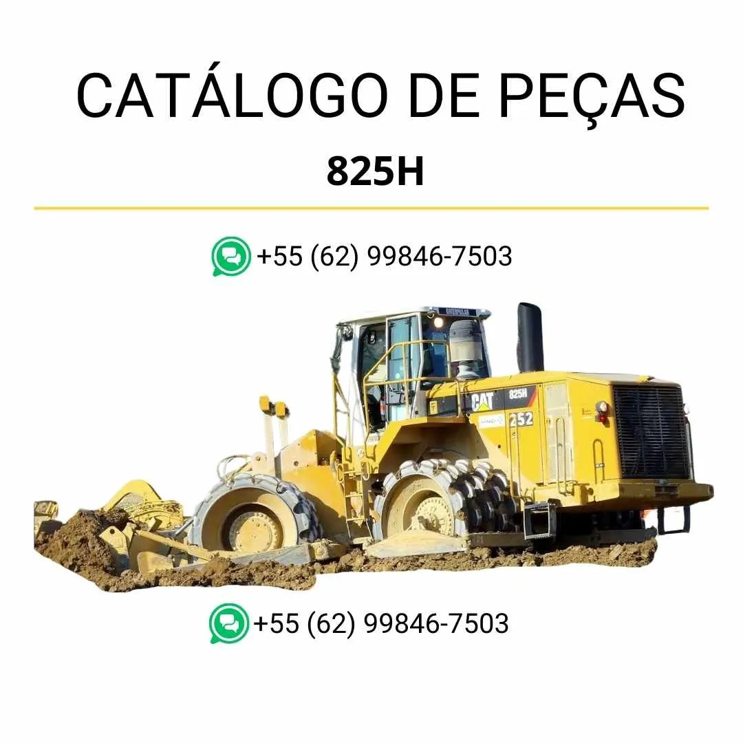 Catálogo de peças Caterpillar 825H em PDF com ilustrações detalhadas e códigos originais do compactador de solo.