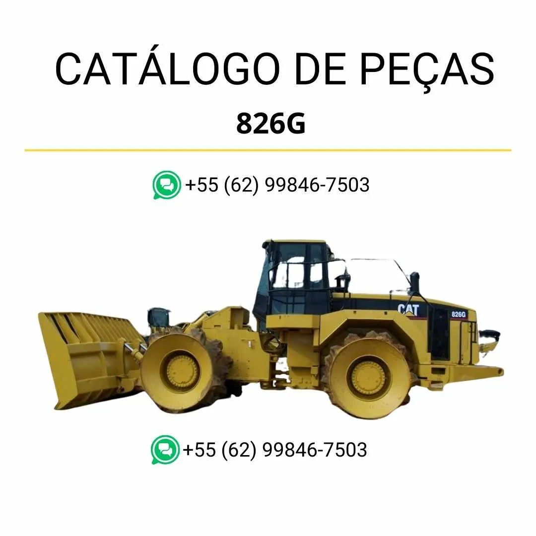 Catálogo de peças Caterpillar 826G Compactador de Aterro em PDF com diagramas detalhados e lista completa de componentes originais para manutenção.