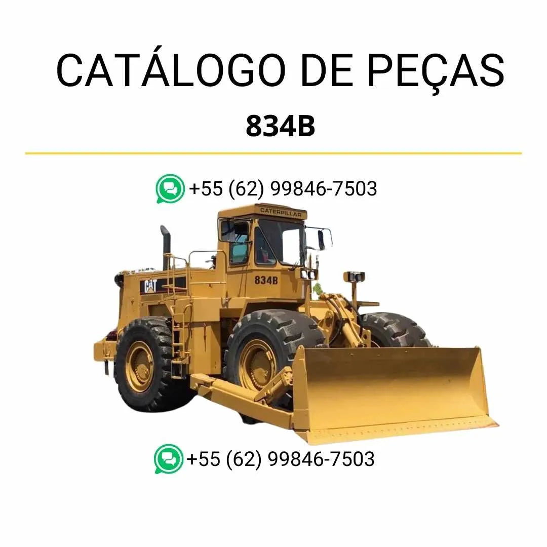 Catálogo de peças Caterpillar 834B em PDF com ilustrações técnicas detalhadas e lista completa de componentes originais.