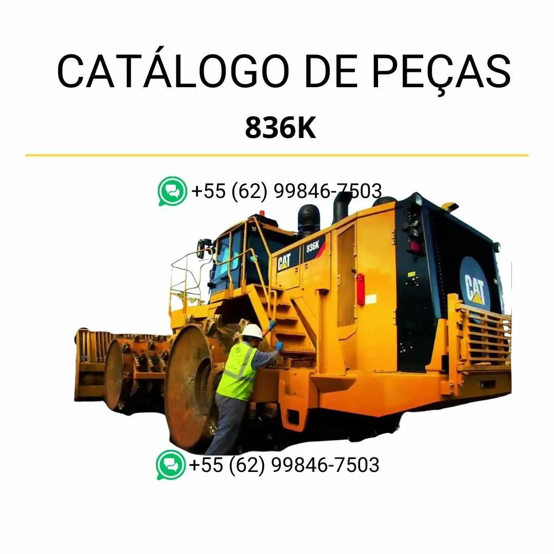 Catálogo de peças Caterpillar 836K Compactador de Aterro em PDF com ilustrações técnicas e lista completa de componentes originais.