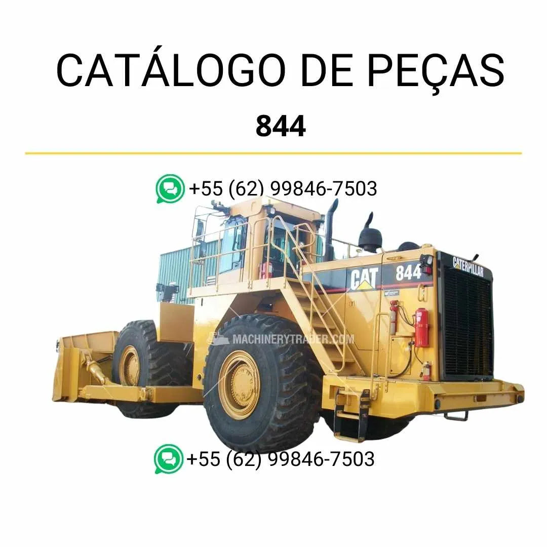 Catálogo de peças Caterpillar 844 em PDF com ilustrações técnicas completas e lista detalhada dos componentes originais do trator de rodas.