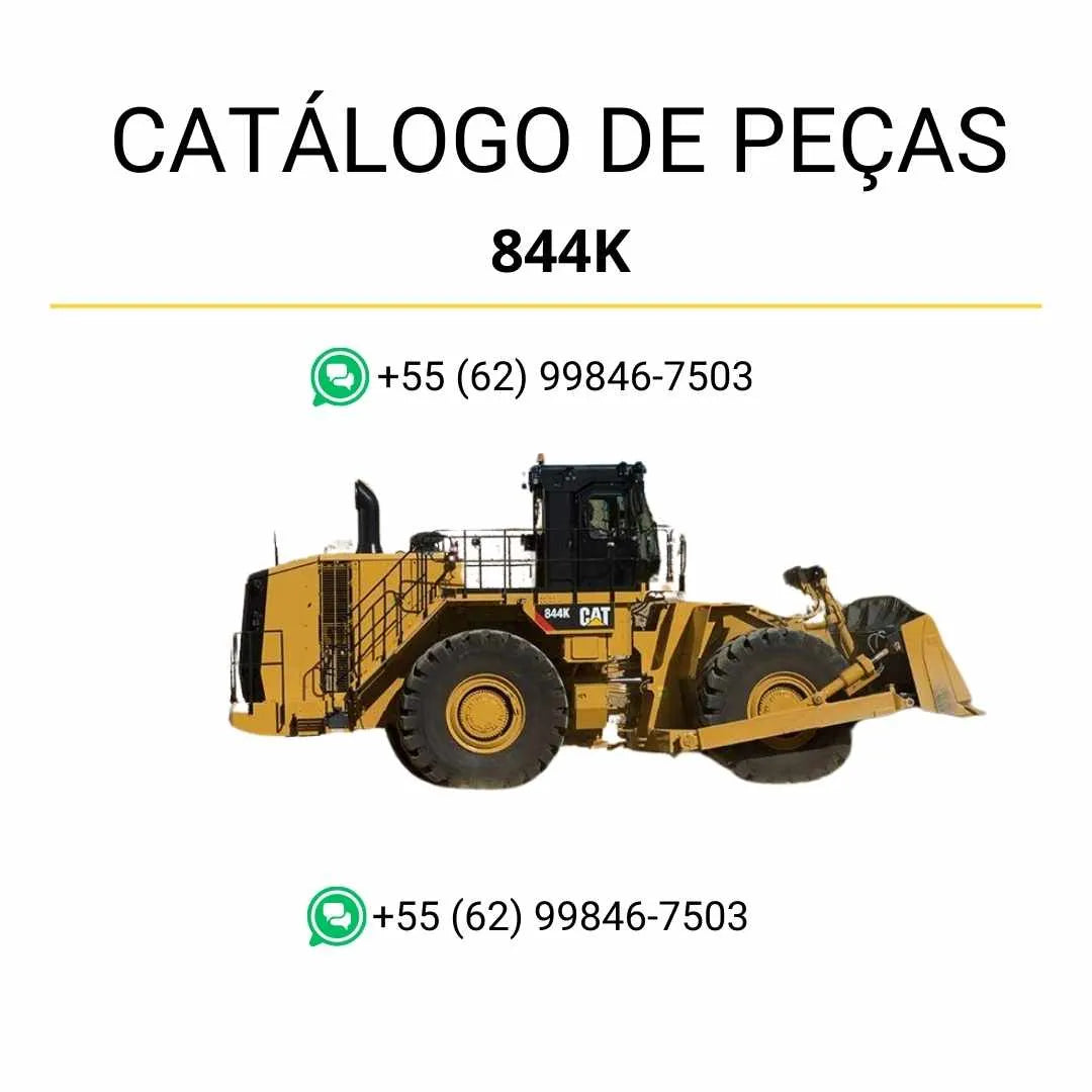 Catálogo de peças Caterpillar 844K em PDF com diagramas técnicos detalhados e identificação completa dos componentes originais do trator de rodas.