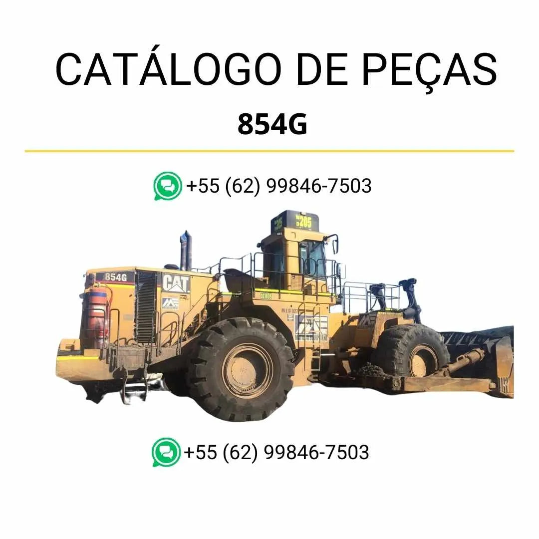 Catálogo de peças Caterpillar 854G em PDF com ilustrações detalhadas e lista completa dos componentes originais do trator de rodas.