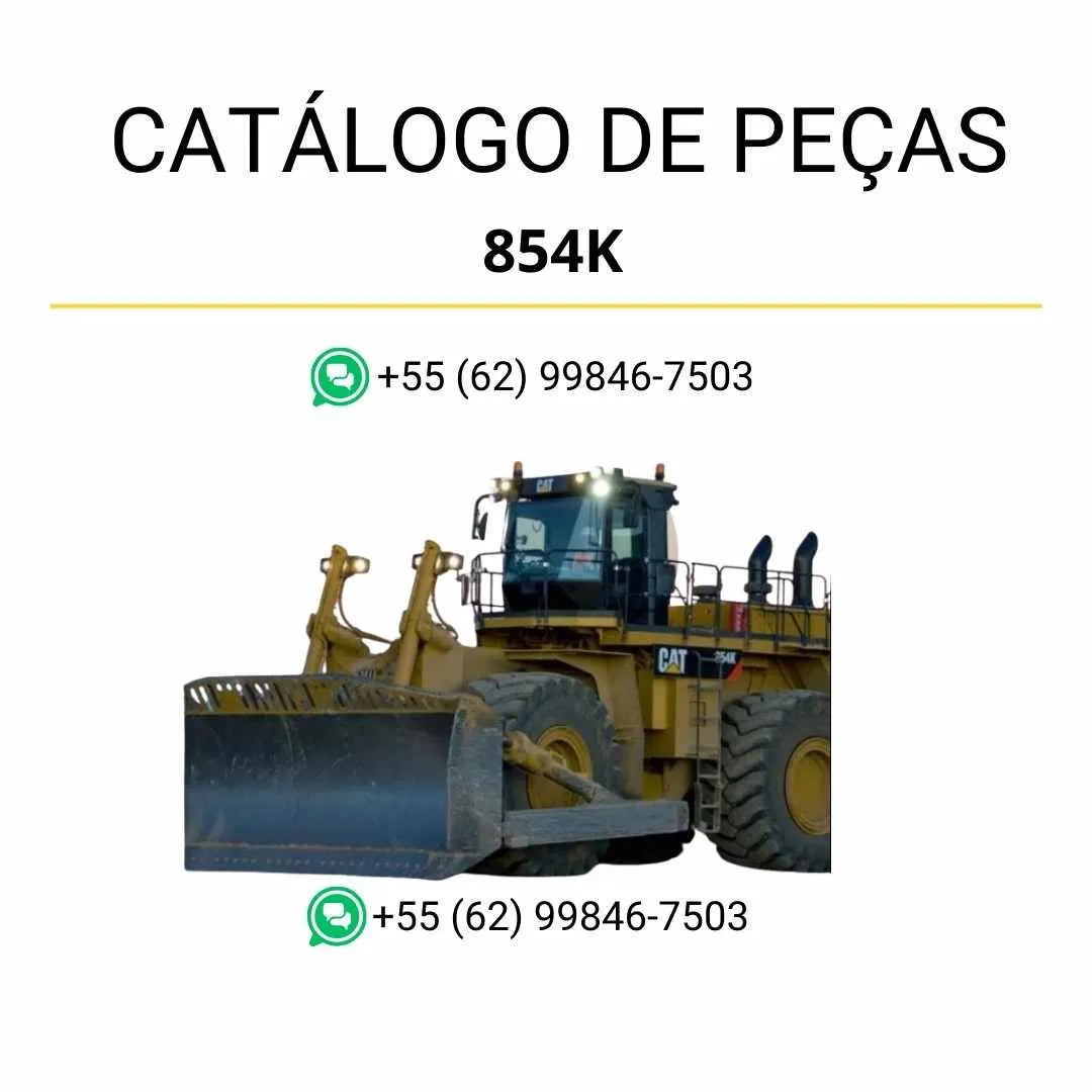 Catálogo de peças Caterpillar 854K em PDF com diagramas técnicos detalhados e lista completa de componentes originais do trator de rodas.