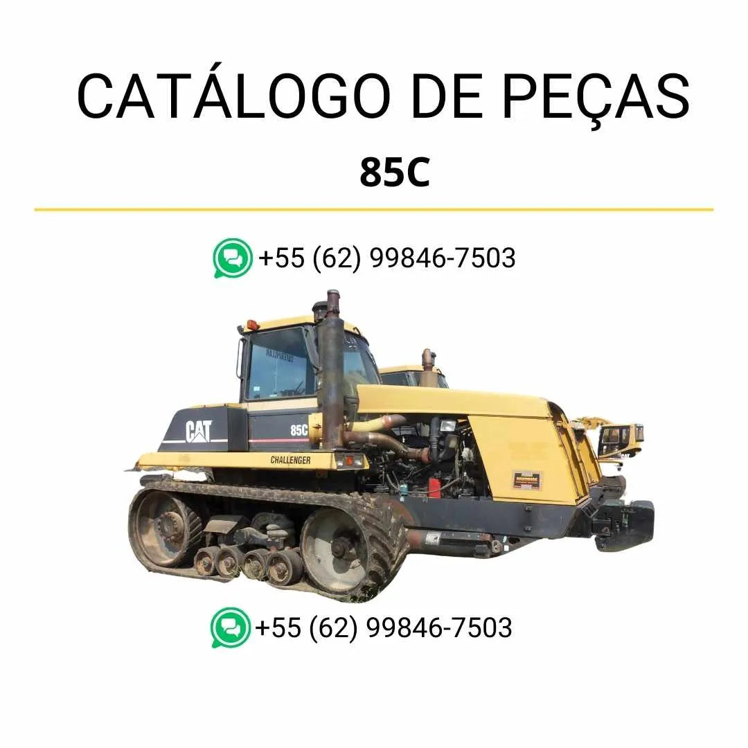 Catálogo de peças Caterpillar 85C Challenger em PDF com diagramas detalhados e lista completa de componentes originais do trator agrícola Challenger.