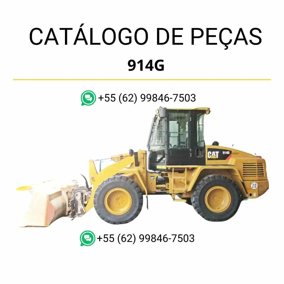 Catálogo de peças Caterpillar 914G em PDF com ilustrações técnicas detalhadas e lista completa de componentes da carregadeira de rodas compacta.