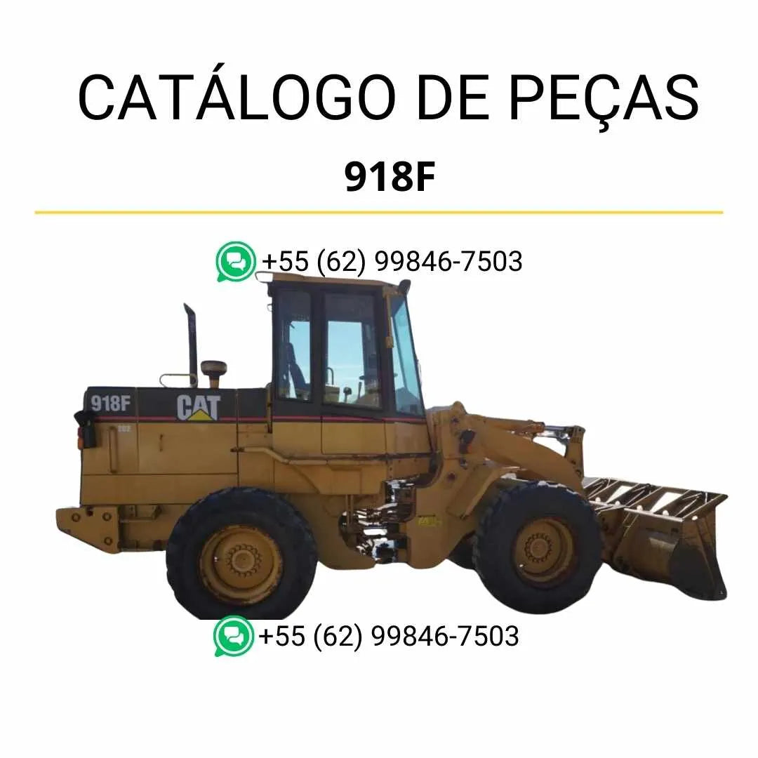 Catálogo de peças Caterpillar 918F em PDF com ilustrações detalhadas e lista completa de componentes originais da pá carregadeira de rodas.