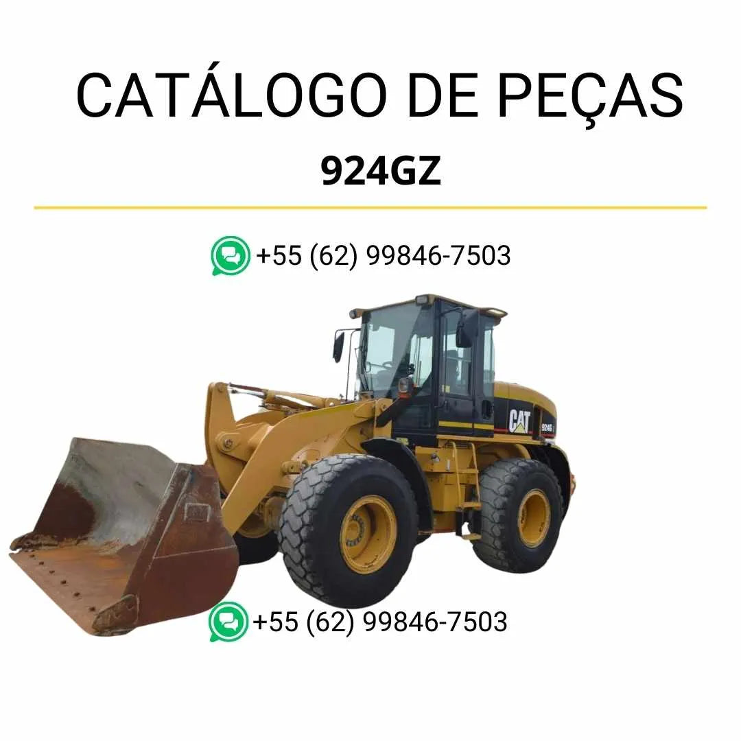 Catálogo de peças Caterpillar 924GZ em PDF com diagramas ilustrados e identificação completa dos componentes da carregadeira de rodas.