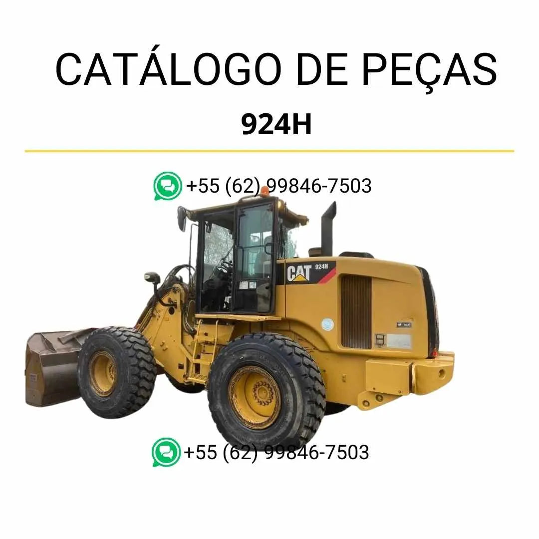 Catálogo de peças Caterpillar 924H em PDF com ilustrações técnicas precisas e tabela completa de componentes da carregadeira de rodas.
