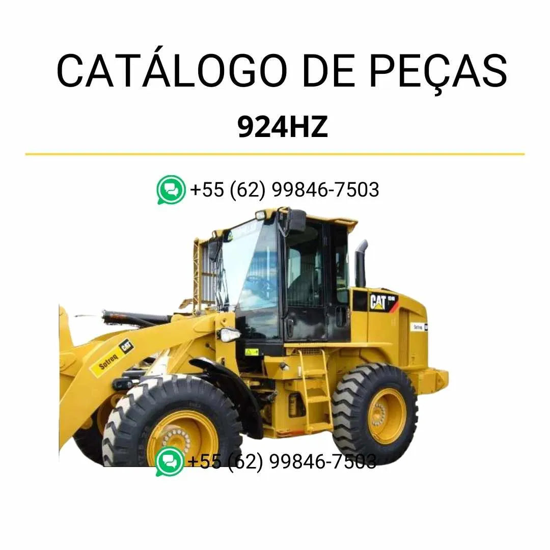 Catálogo de peças Caterpillar 924HZ em PDF com diagramas detalhados e referências completas dos componentes da carregadeira de rodas.